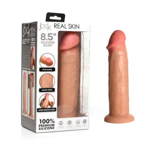 Tie-dye dildo-Jock Real Skin Silicone Dildo 8.5 in. Light