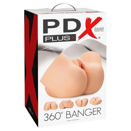 Multi-speed gadget device-PDX Plus 360º Banger Dual Entry Masturbator Beige