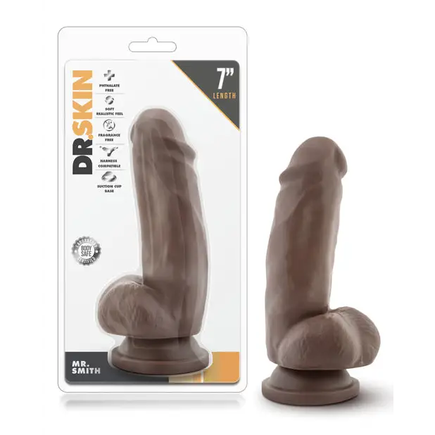 Silicone-blend dildo-Blush Dr Skin Mr Smith 6 Dildo W/suction Cup Chocolate "