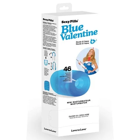 Flexible stroking device-Love to Love Sexy Pills Blue Valentine Mini Masturbator Display of 6