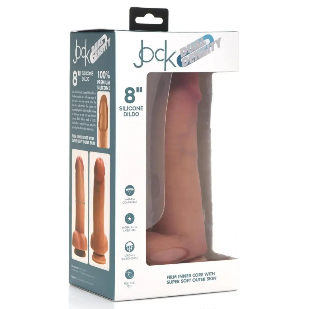 Bamboo dildo-Jock Dual Density Silicone Dildo with Balls & Suction Cup