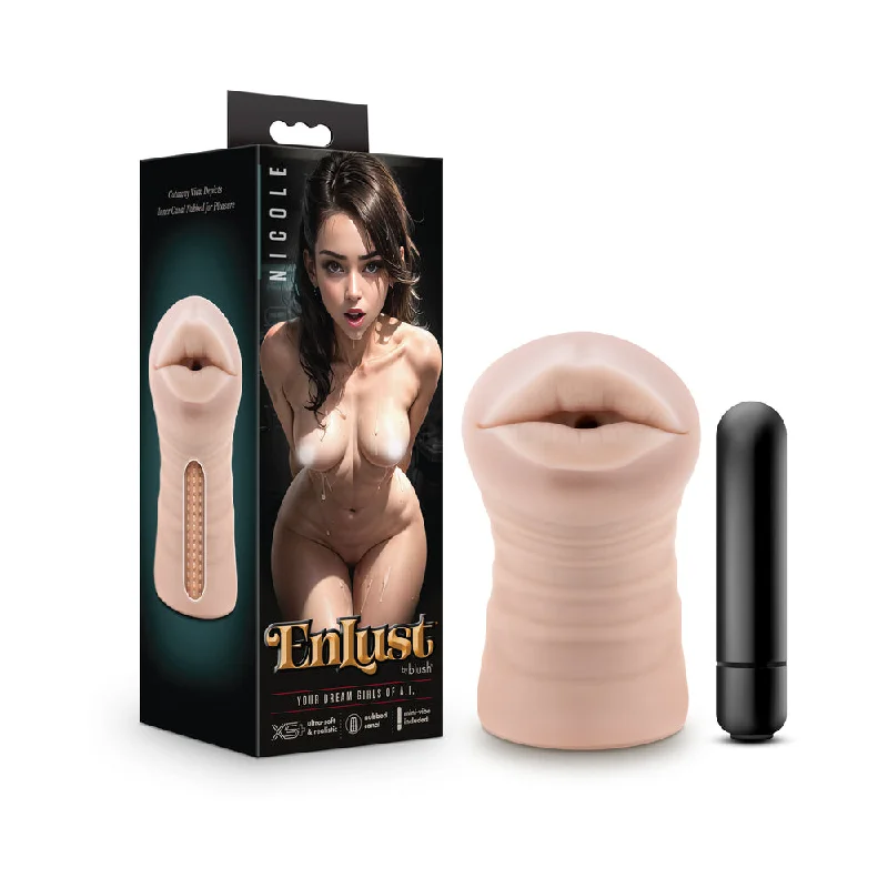 Skin-like pleasure sleeve-EnLust Nicole Vibrating Stroker Beige