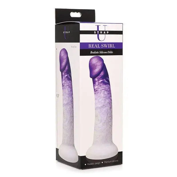 Obsidian-black dildo-Strap U Real Swirl Realistic Silicone Dildo