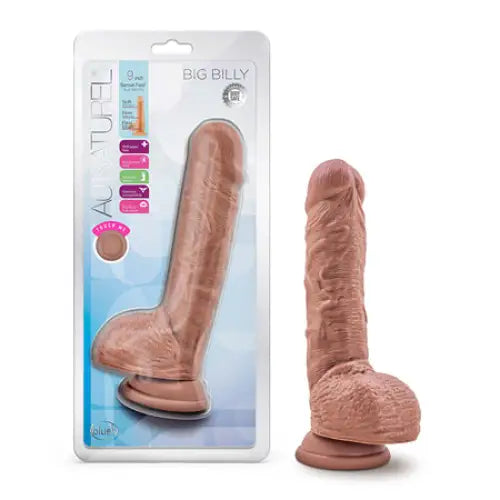 Nebula dildo-Blush Au Naturel Big Billy 9 in. Posable Dual Density Dildo with Balls & Suction Cup Tan