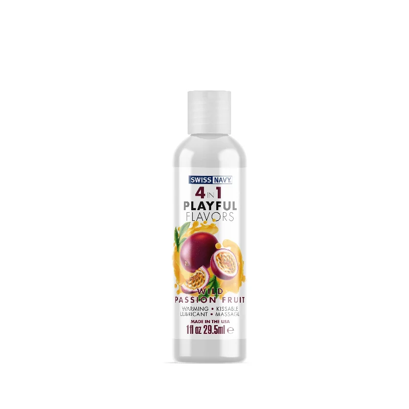 lubricant for archery releases-Swiss Navy 4-in-1 Playful Flavors - Wild Passion  Fruit - 1 Fl. Oz.