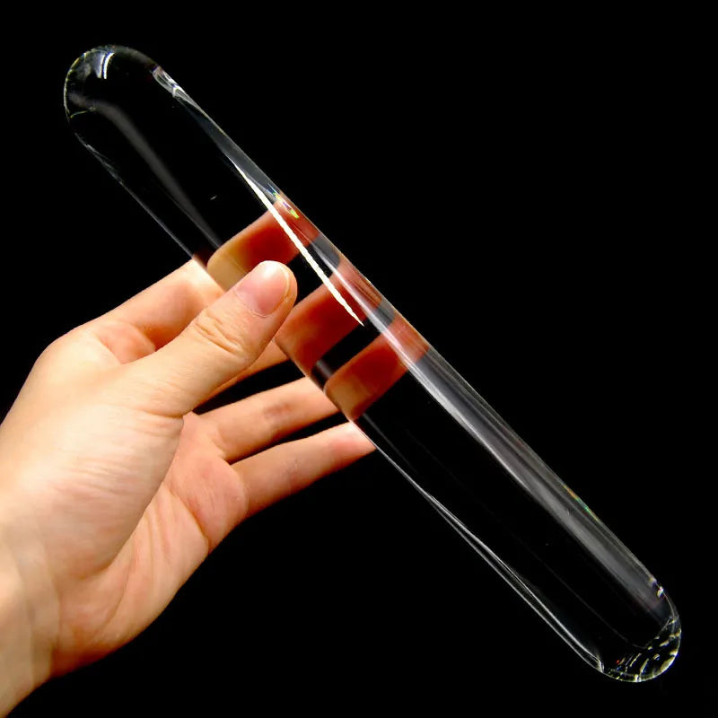 Balanced dildo-Glass Dildo Female Masturbation Huge Crystal Glass Butt Plug Dildo Rod Massage Stick Clitoral Stimulator Adult Sex Toy