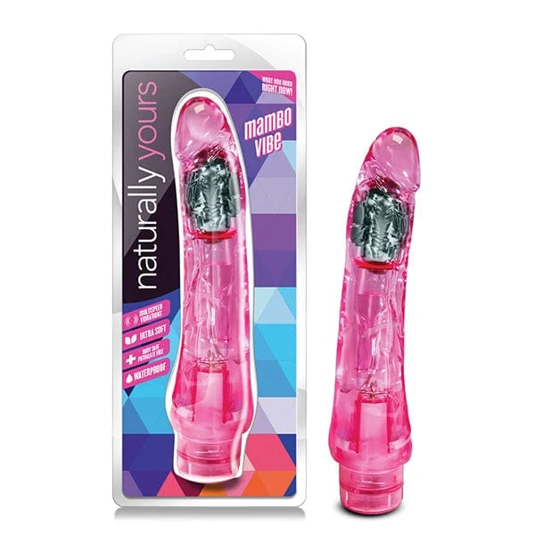 Love-shaped dildo-Blush Novelties - Naturally Yours Mambo Vibe Realistic Vibrating Dildo 9" (Pink)