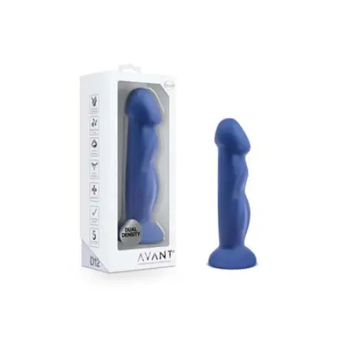 Bedroom dildo-Blush Avant D12 Suko 8 in. Dual Density Silicone Dildo with Suction Cup Indigo